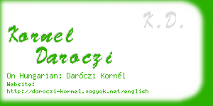 kornel daroczi business card