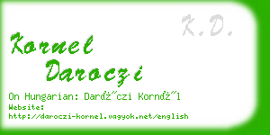 kornel daroczi business card